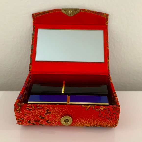 Vintage Asian Floral Lipstick Case with Mirror - Picture 5 of 12